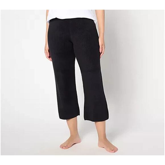 Barefoot Dreams Regular CozyChic Ultra Lite Ribbed Slit Pant Black,2X A635804 - Picture 1 of 1